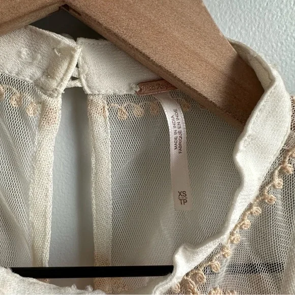 Free People Party's Not Over Swiss Dot Blouse - Picture 4 of 4